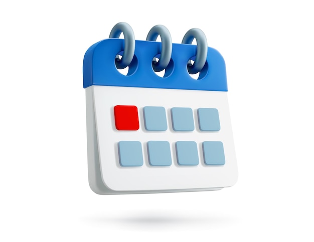 3D-Kalender-Symbol-Zeitplaner-Organisator-App