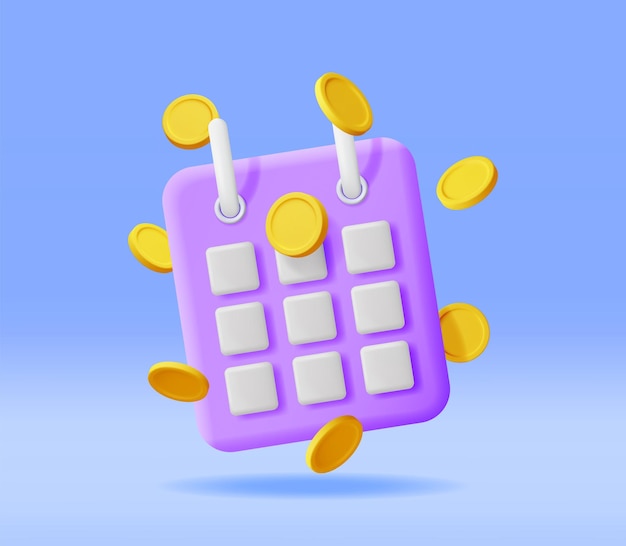 3D-Kalender und goldene Münzen