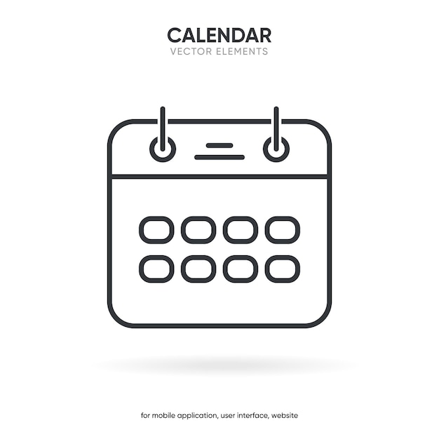 3d-Kalender- und Zeit-Dünnlinien-Symbol Minimaler flacher Vektor-Illustration Einfache Umrisse-Symbole enthalten