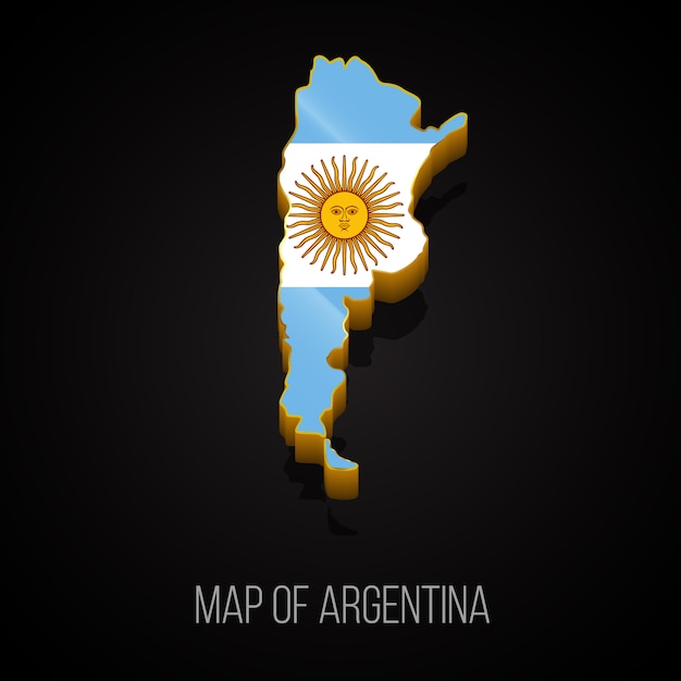 3d-karte von argentinien