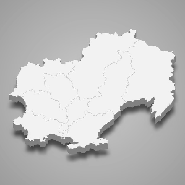 3d-kartenregion von russland