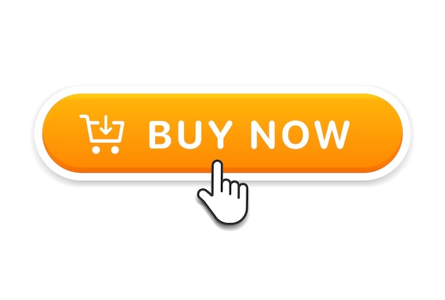3D-Kauf jetzt Schaltfläche Handcursor Handzeiger klicken Klicken Sie hier Banner Drucktaste Online-Shopping.