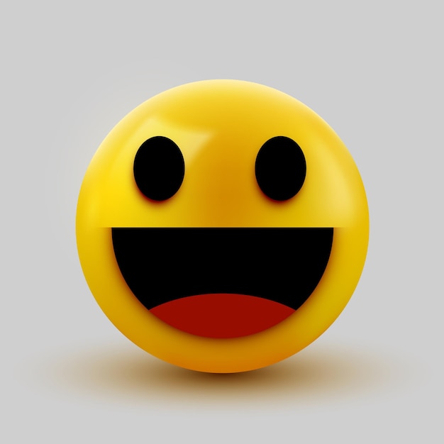 3D lächelndes Ballzeichen Emoticon