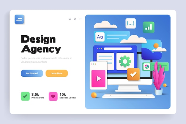 3D-Landingpage der Designagentur