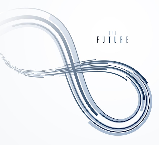 3D-Linien Vektor wissenschaftlicher oder technischer abstrakter Hintergrund, zukünftiges Technologie- und Wissenschaftsthema, dynamisches Bewegungselementdesign, Vorlage für Anzeigen oder Poster oder Cover.
