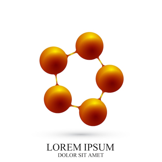 3D-Logo-Symbol DNA und Molekül