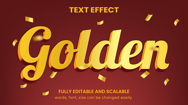 3d luxus gold funkeln konfetti textstil effektvorlage editierbarer texteffekt