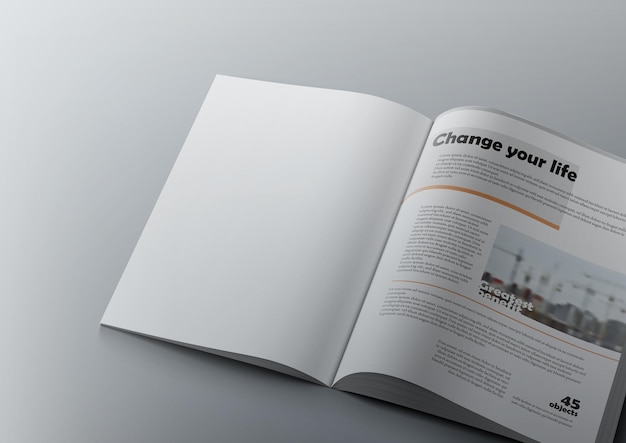 3D-Magazin-Design-Konzept Saubere weiße Seite