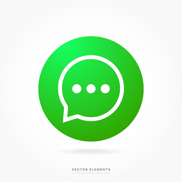 Vektor 3d-mail brief nachricht chat sprechen dialog post symbol zeichen symbol für mobile app website ui