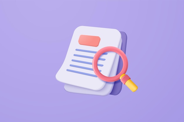 3D-Media-Datei-Management-Konzept Suche nach Bild- und Videodateien in der Datenbank Dokumentenverwaltung Soft-Dokument-Flow-App zusammengesetzte Dokumente Konzept 3D-Verkleinungs-Icon-Vektor-Rendering-Illustration