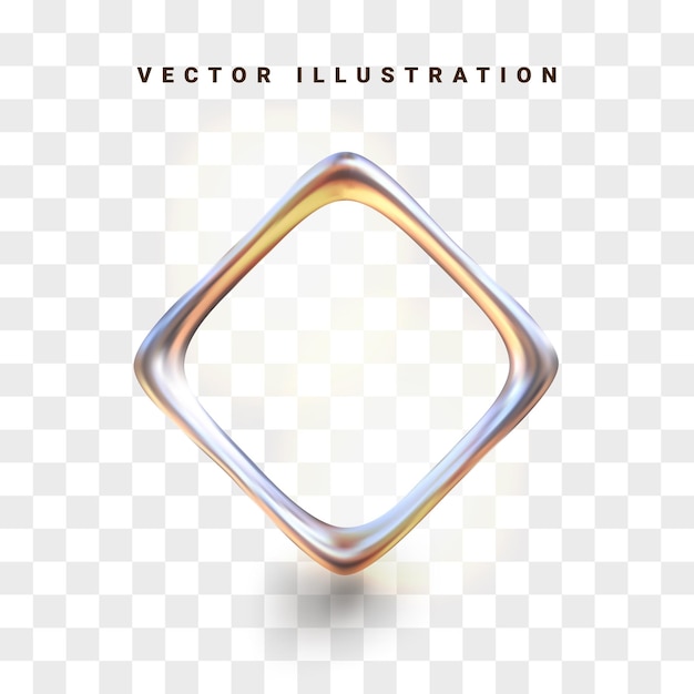 3D-metallischer VektorelementShape für das Design im Y2K-Stil