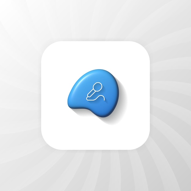 3D-Mikrofon-Symbol oder UI UX flaches Icon-Design