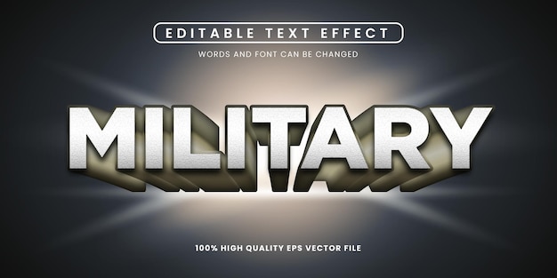 Vektor 3d-militär-effekt text-gradient farbig bearbeitbar