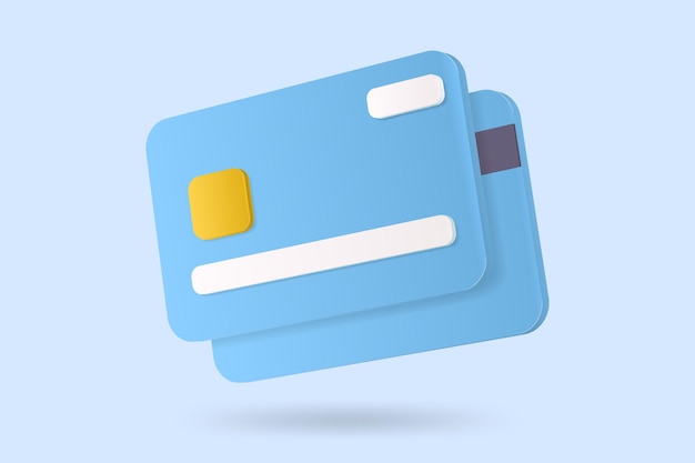 3d minimal Online-Zahlungen Kredit- oder Debitkartenkonzept perfekt für Website-Assets