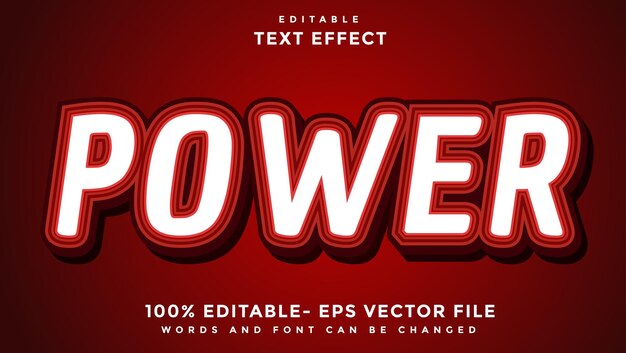 3d Minimal Word Power Bearbeitbarer Texteffekt-Designvorlageneffekt im Grafikstil gespeichert
