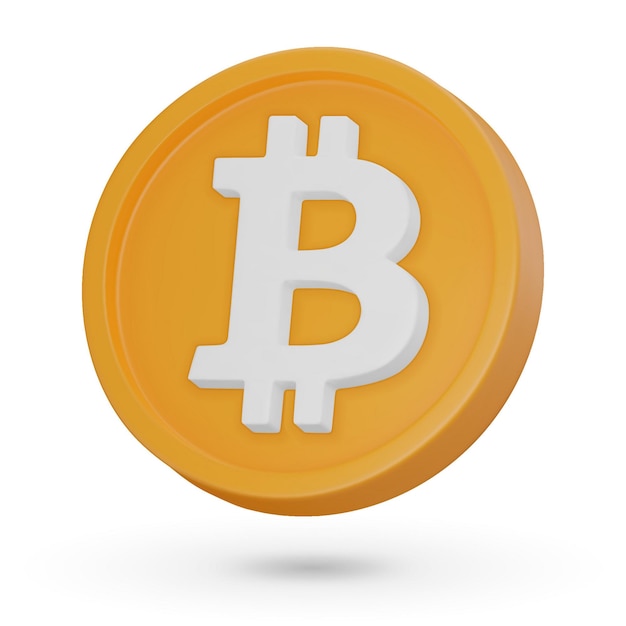 3D-Münze Kryptowährungssymbol Bitcoin BTC 3D-Vektor-Symbol Illustration isoliert auf weißem Hintergrund