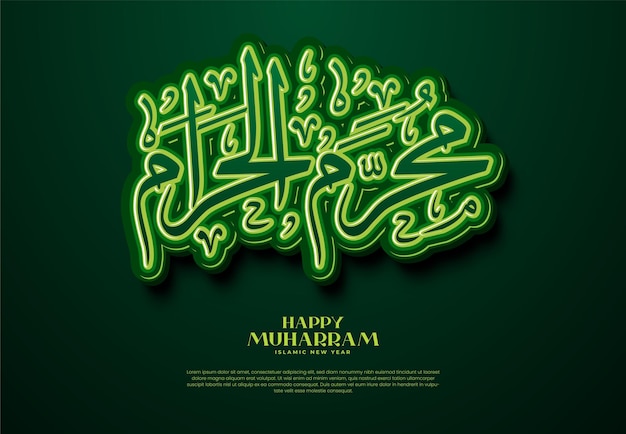 Vektor 3d muharram arabisch, islamisches neues jahr