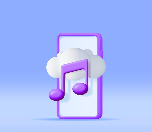 3d music cloud note im handy