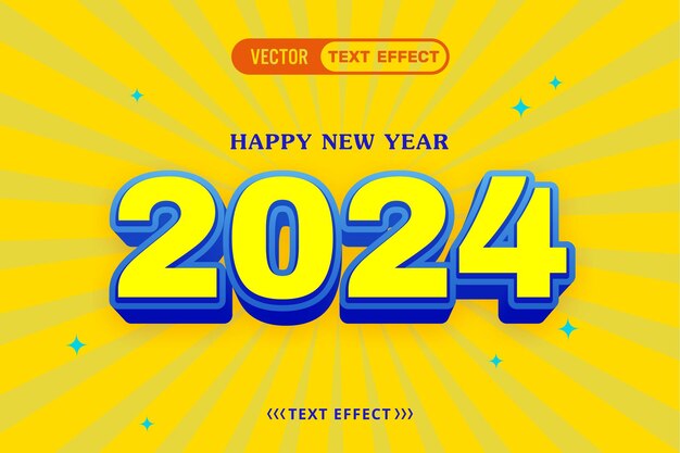 3D-Neujahr 2024 Texteffekt