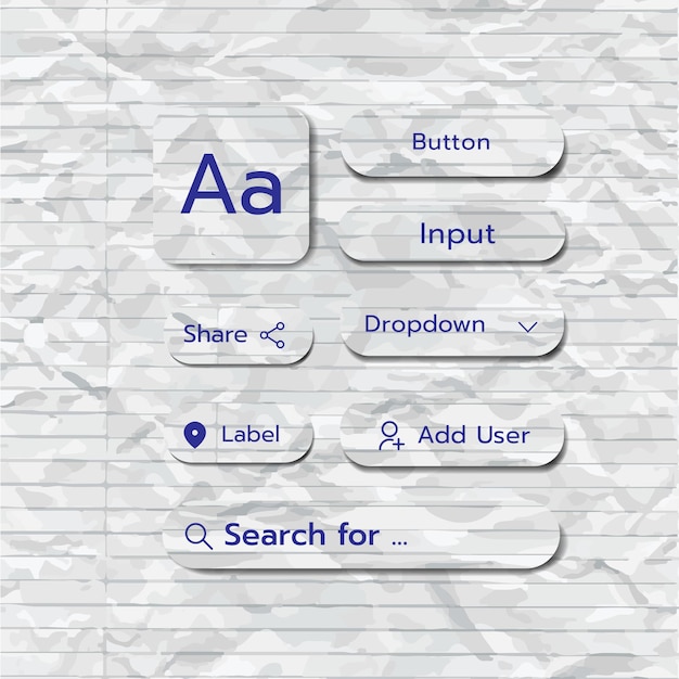 3d-neumorphic soft ui design 3d-tasten