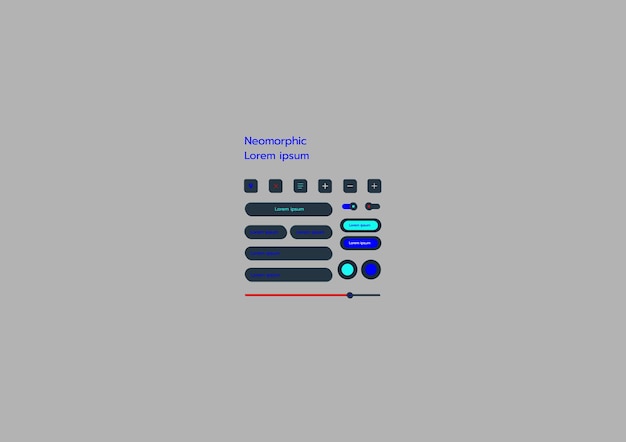 3D-Neumorphic Soft UI Design 3D-Tasten