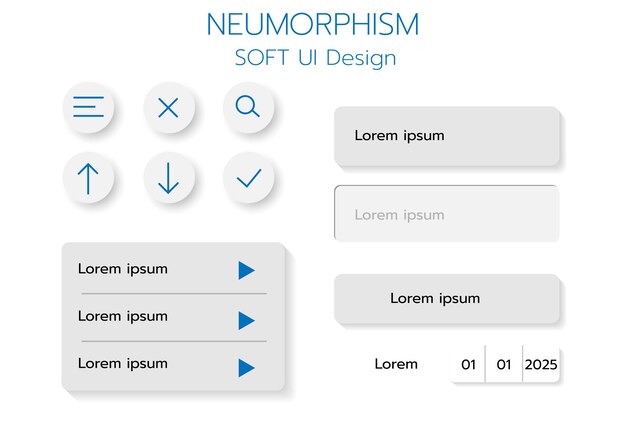 3D-Neumorphic Soft UI Design 3D-Tasten