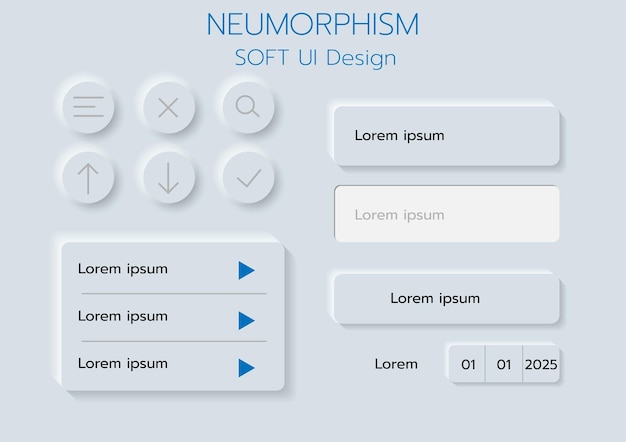 3D-Neumorphic Soft UI Design 3D-Tasten