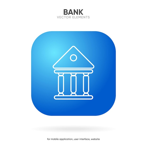 3d- oder flache bank-symbolen museum-symbole vektor-illustration museum-zeichen minimalistisches stildesign