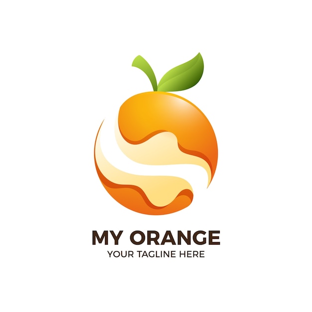 3d orange frucht logo vorlage