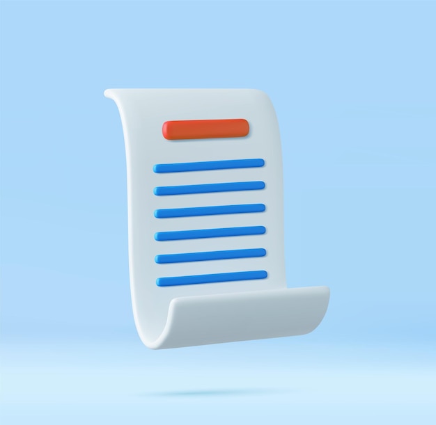 3D-Papier-Aufgabenverwaltungs-ToDo-Checkliste mit Bleistift-Bleistift-Notiz-Prüfungspapier-Checklisten-Symbol 3D-Rendering-Vektorillustration