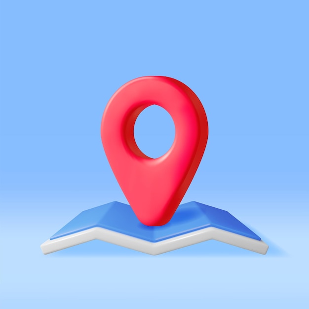 3D-Papierstadt-Vorortkarte mit Standort-Pin