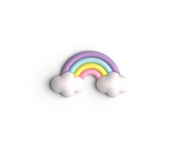 3D-Pastel Regenbogenwolke