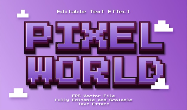 3D-Pixel-Welt-bearbeitbare Texteffekte