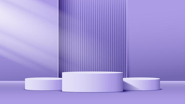 3D-Podium-Hintergrundszenen-Produktanzeige. 3D-Rendering-Zylinder-Präsentationsbühnensockel
