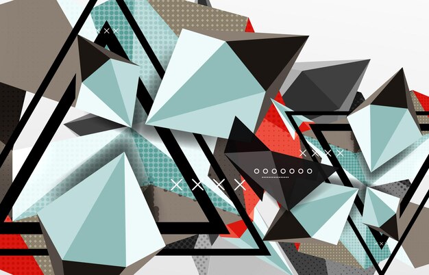 3d-polygonale Elemente abstrakte Hintergrundtexturerte Vektormoderne Vorlage
