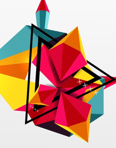 3d-polygonale Elemente abstrakte Hintergrundtexturerte Vektormoderne Vorlage