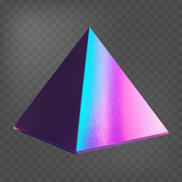 3D-Pyramide mit holographischem Spiegel-Effekt Gradientdreieck Flüssigkeitsfarbe Neonform in Gradientfarbe