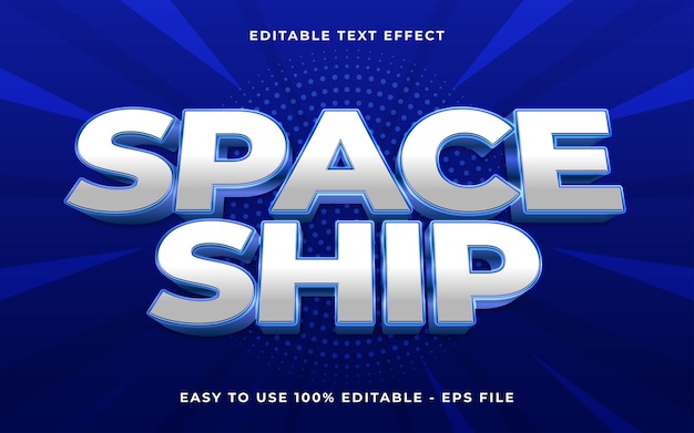 3D-Raumschiff-Gradient-Sparkle-Text-Stil-Effekt-Vorlage bearbeitbare Texteffekt