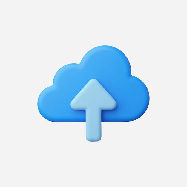 3D-Realistische Cloud-Upload-Ikonen-Vektor-Illustration