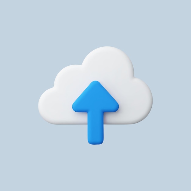 3D-Realistische Cloud-Upload-Ikonen-Vektor-Illustration