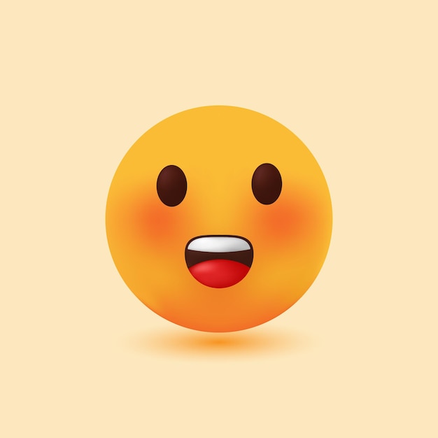 3d realistische süße und lustige lächelnde emoji-vektor-cartoon-illustration