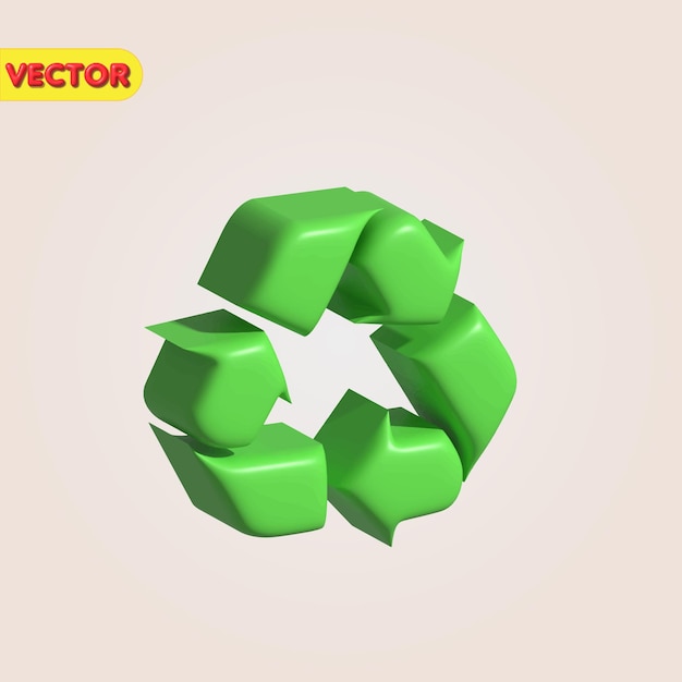 3d-recycling-umwelt-symbol öko-natur-abfall-vektor