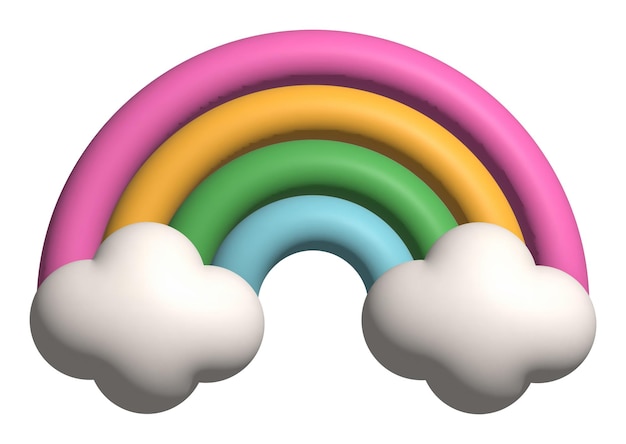 3D-Regenbogen und Wolke