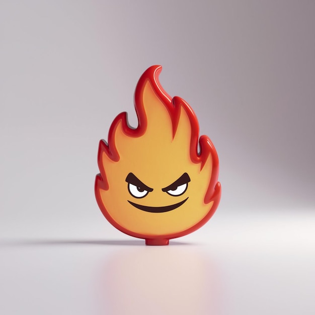 Vektor 3d-render-illustration einer cartoon-flamme in einem stilisierten