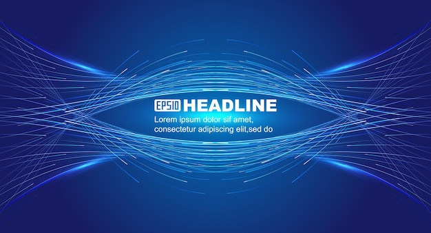 3D-Rendering blau gebogene Lichtfaser Internet-Technologie Sinn Hintergrund