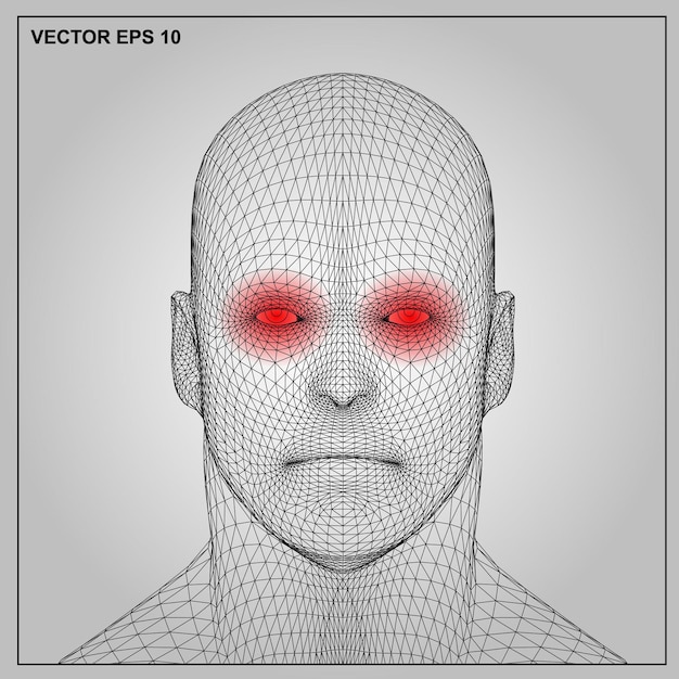 Vektor 3d-rendering medizinische illustration zeigt entzündete schmerzhafte