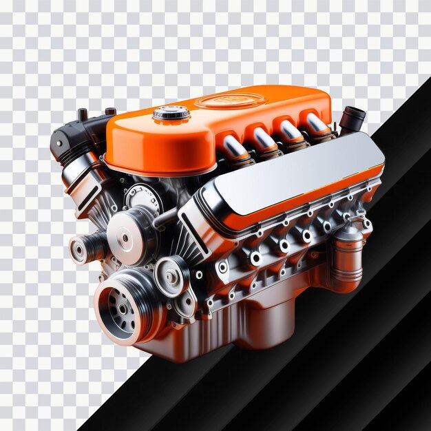 3D Rendering of Car Engine for Mechanics