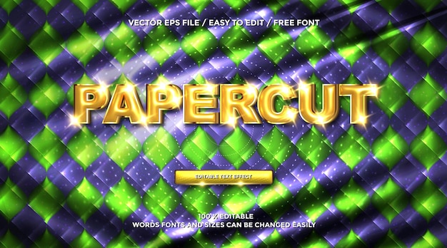 3D-Rendering Papercut-Gold-Texteffekt-Animation