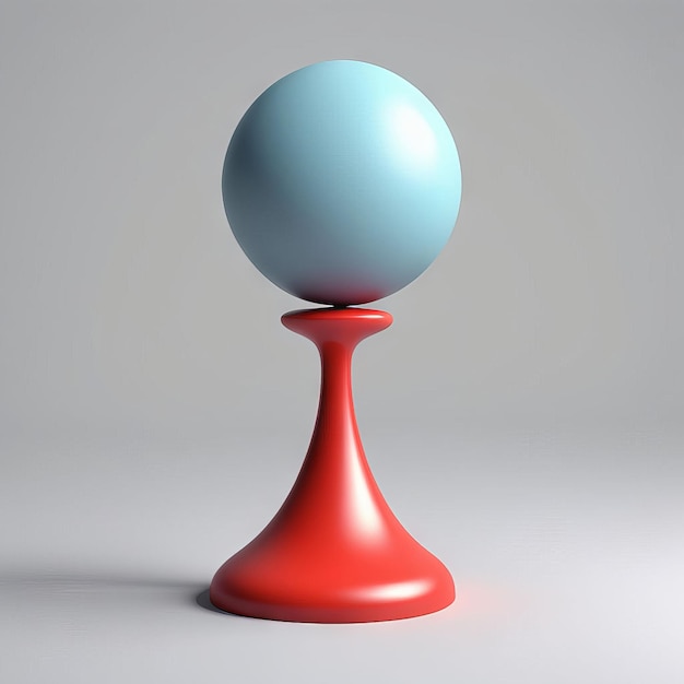 Vektor 3d-rendering von roter und blauer kugel auf grauem hintergrund 3d- rendering von roter und blauer kugel auf grauen hintergrund