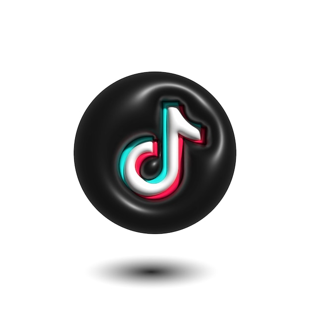 3D-Rendering von TikTok-Logo-Design-Symbolen